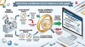 Ремонт ювелирных изделий: когда нужно повторное клеймение и как работать в ГИИС ДМДК